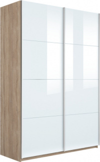 Шкаф-купе Прайм 2-х дверный (Белое стекло)